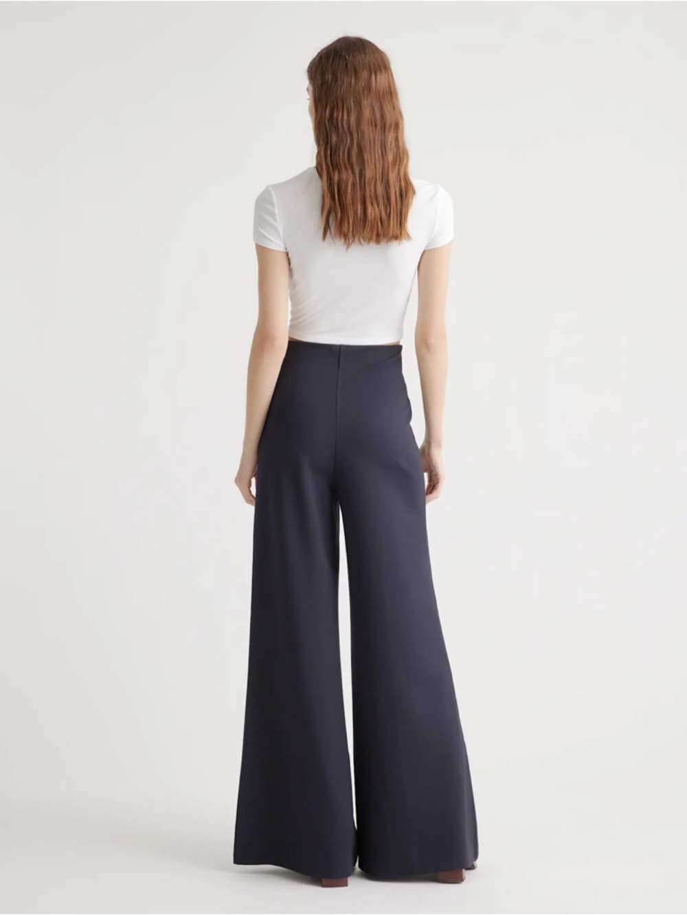 Quince | Ultra Stretch Ponte Super Wide-Leg High-Rise Pants in Black ~ Small - Picture 4 of 12